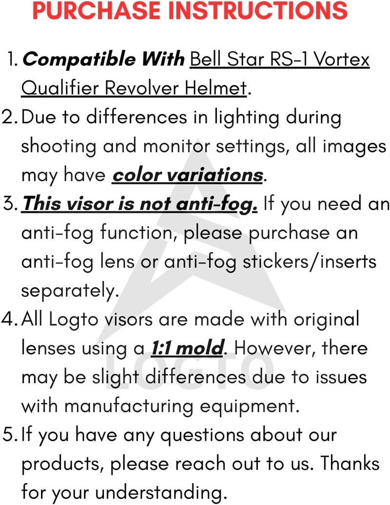Logto Replacement Motorcycle Helmet Visor Shield for Star RS-1 Vortex Qualifier Revolver Helmet Accessories Universal - Image 2